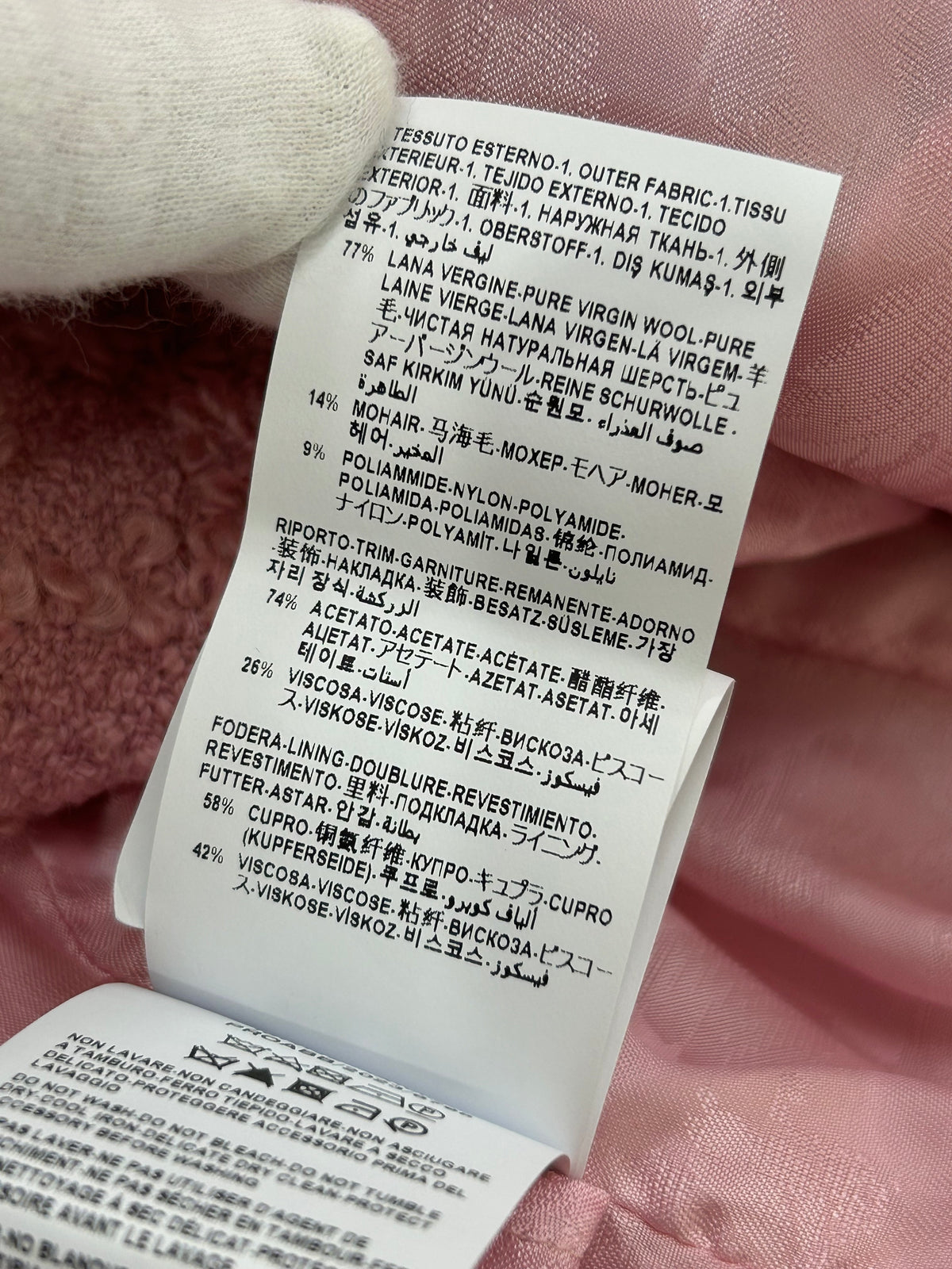 VERSACE - Double Breasted Bouclé Tweed Pink Jacket Sz IT 42