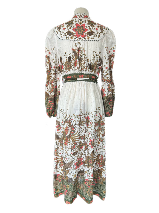 ZIMMERMANN - Empire Batik Floral Linen Dress Sz 3