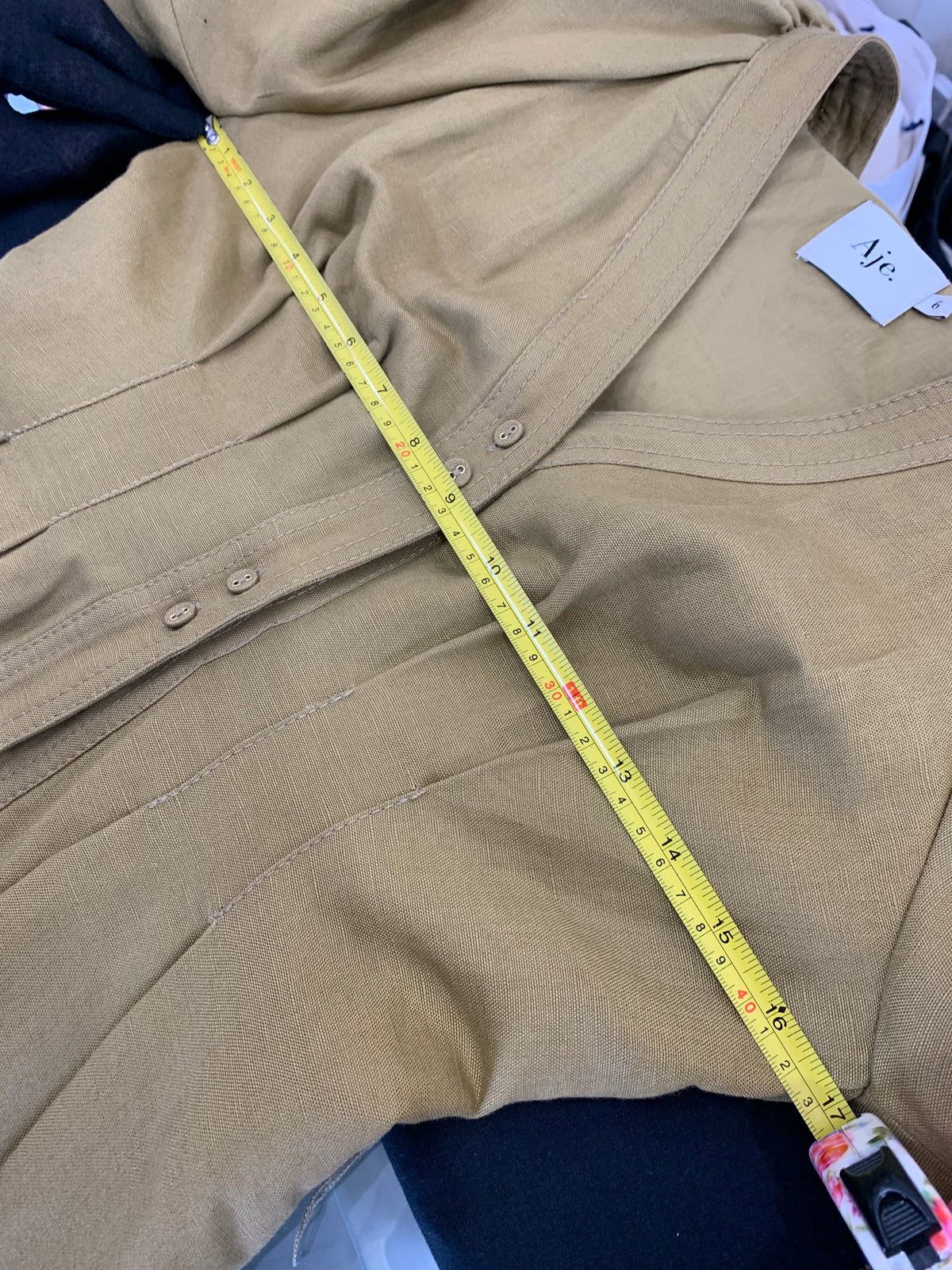 AJE - Evermore Puff Sleeve Dress in Olive Sz 6