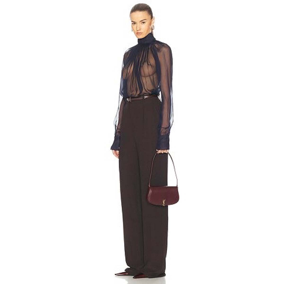 SAINT LAURENT - Mini Voltaire Shoulder Bag - Rouge Cabernet