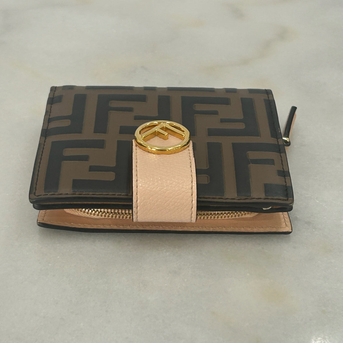 FENDI - FF Embossed Leather Compact Wallet