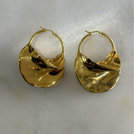 CELINE - Large Swirl Hoop Earrings