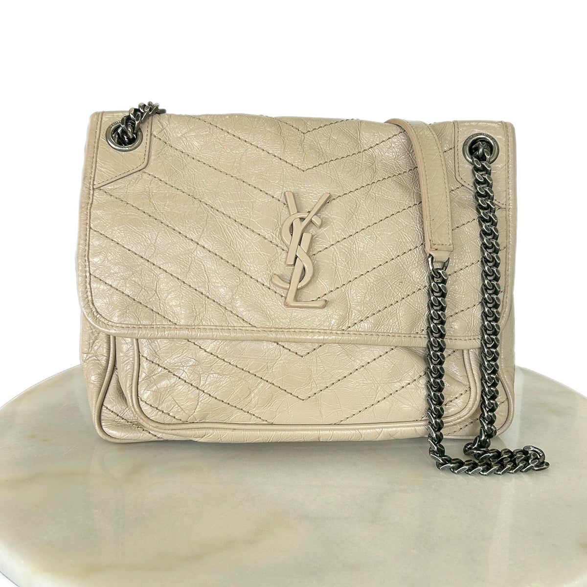 SAINT LAURENT - Niki Bag in Beige Leather (Medium)