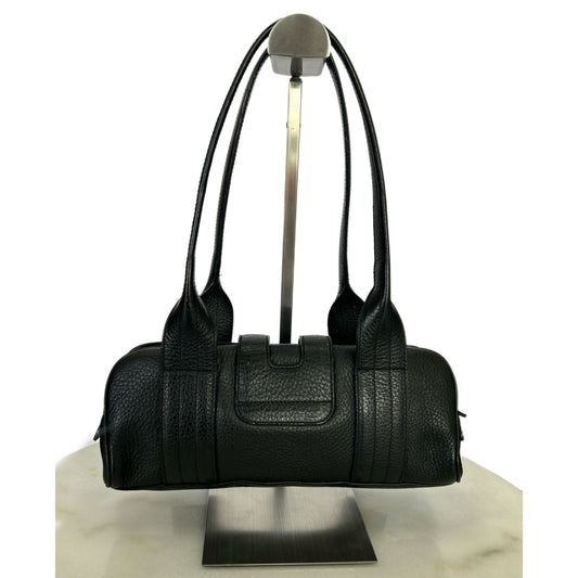 VERSACE - Black Leather Shoulder Bag
