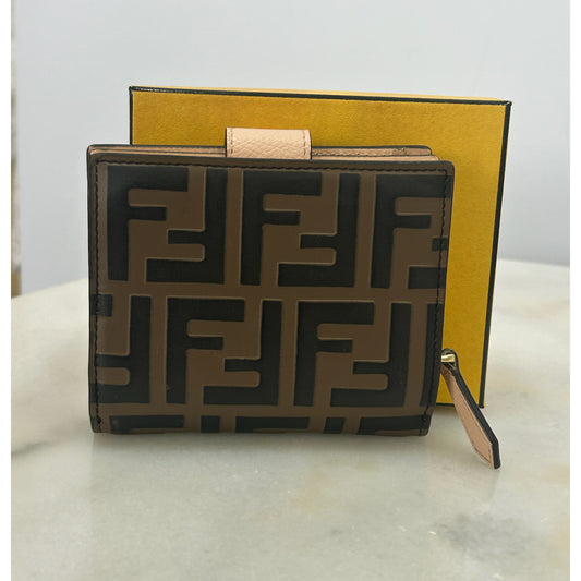FENDI - FF Embossed Leather Compact Wallet