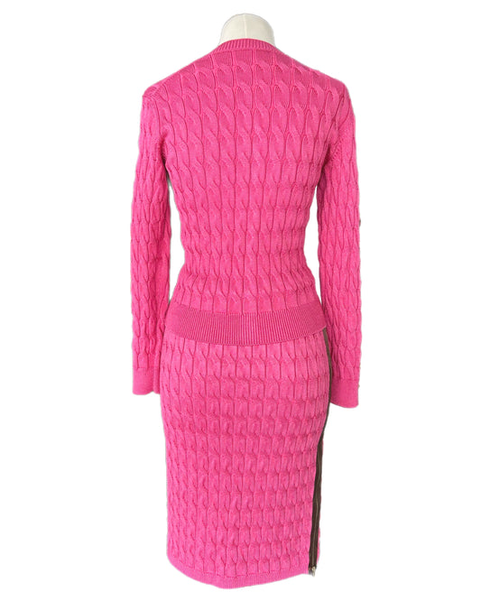 FENDI - *Current* Pink Cardigan & Skirt Set