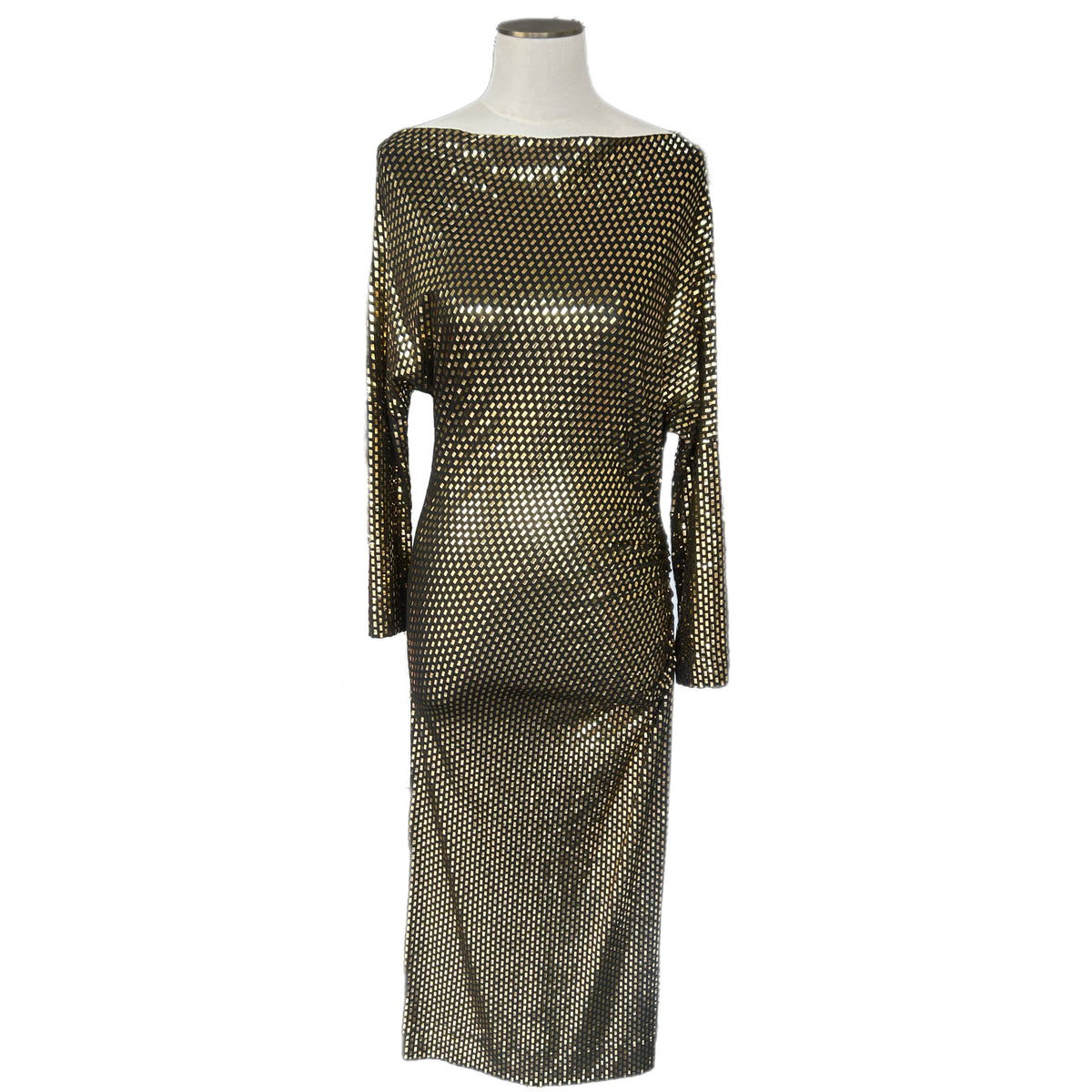 Vivienne Westwood - Black & Gold Jersey Midi Dress Sz M
