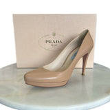 PRADA - Nude Leather Capretto Pumps Sz 38.5