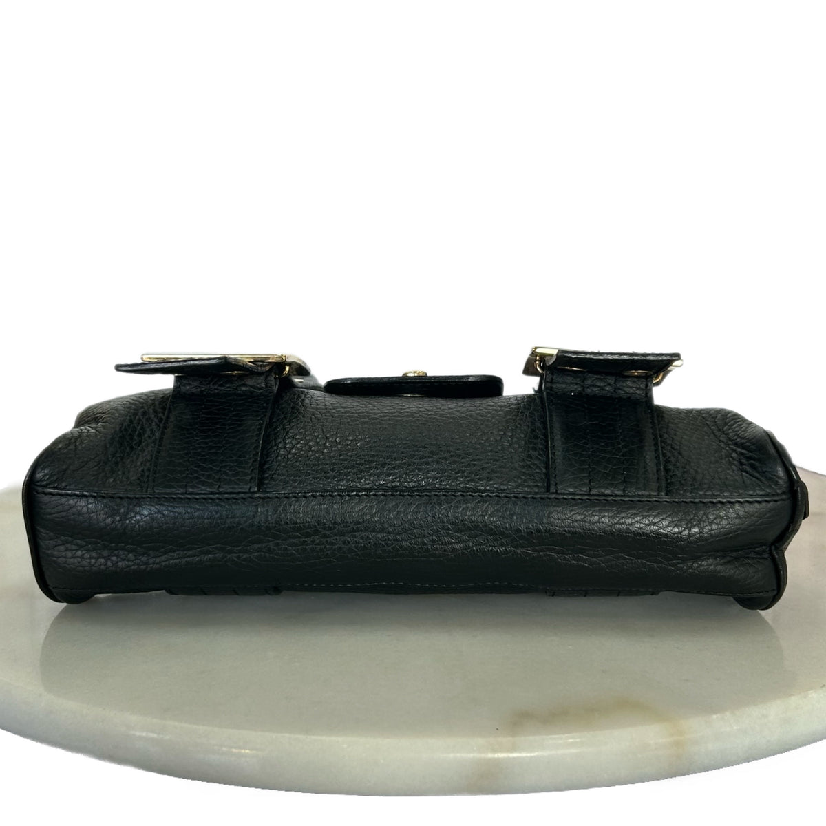 VERSACE - Black Leather  Shoulder Bag