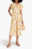 ZIMMERMANN - Rosa Roll Cuff Linen Jumpsuit Sz 1