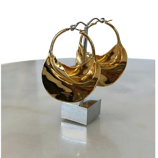 CELINE - Large Swirl Hoop Earrings