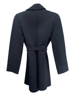 SCANLAN THEODORE - Black  Milano Crepe Knit Belted Coat - Sz S/M