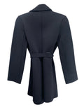 SCANLAN THEODORE - Black  Milano Crepe Knit Belted Coat - Sz S/M