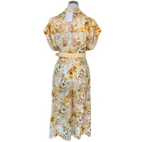 ZIMMERMANN - Rosa Roll Cuff Linen Jumpsuit Sz 1