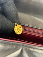 CHANEL - Diamond Quilted Leather CC Black Shoulder Bag