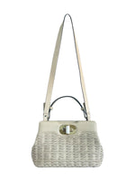 BVLGARI - Isabella Rossellini Cream Leather Bag & Strap