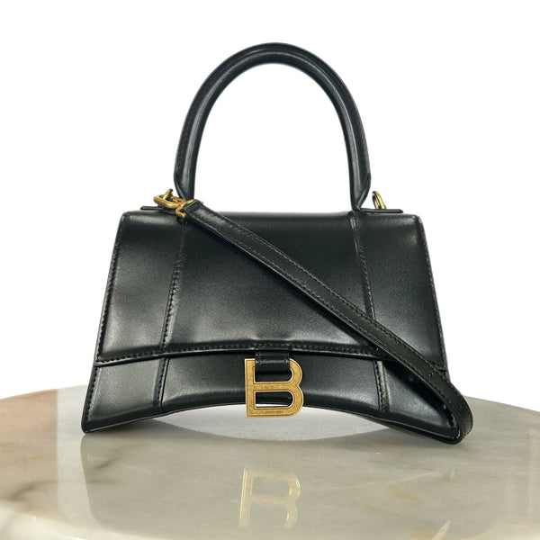 BALENCIAGA - Hourglass Small Black Handbag