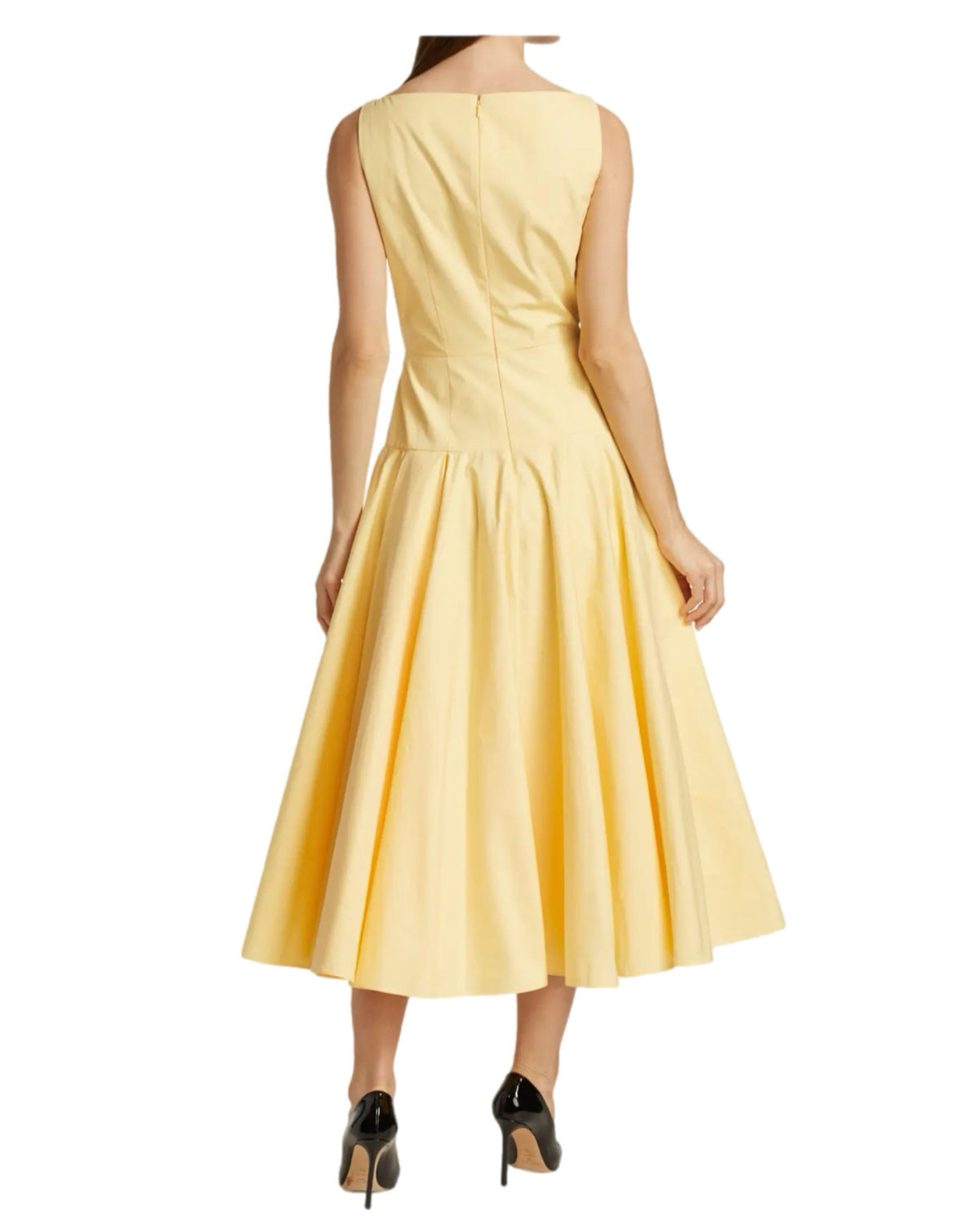 Alexander McQueen - Poplin Pleated A-Line Midi Dress Sz 10-12