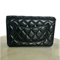 CHANEL - Wallet on Chain Bag in Black Lamb Leather