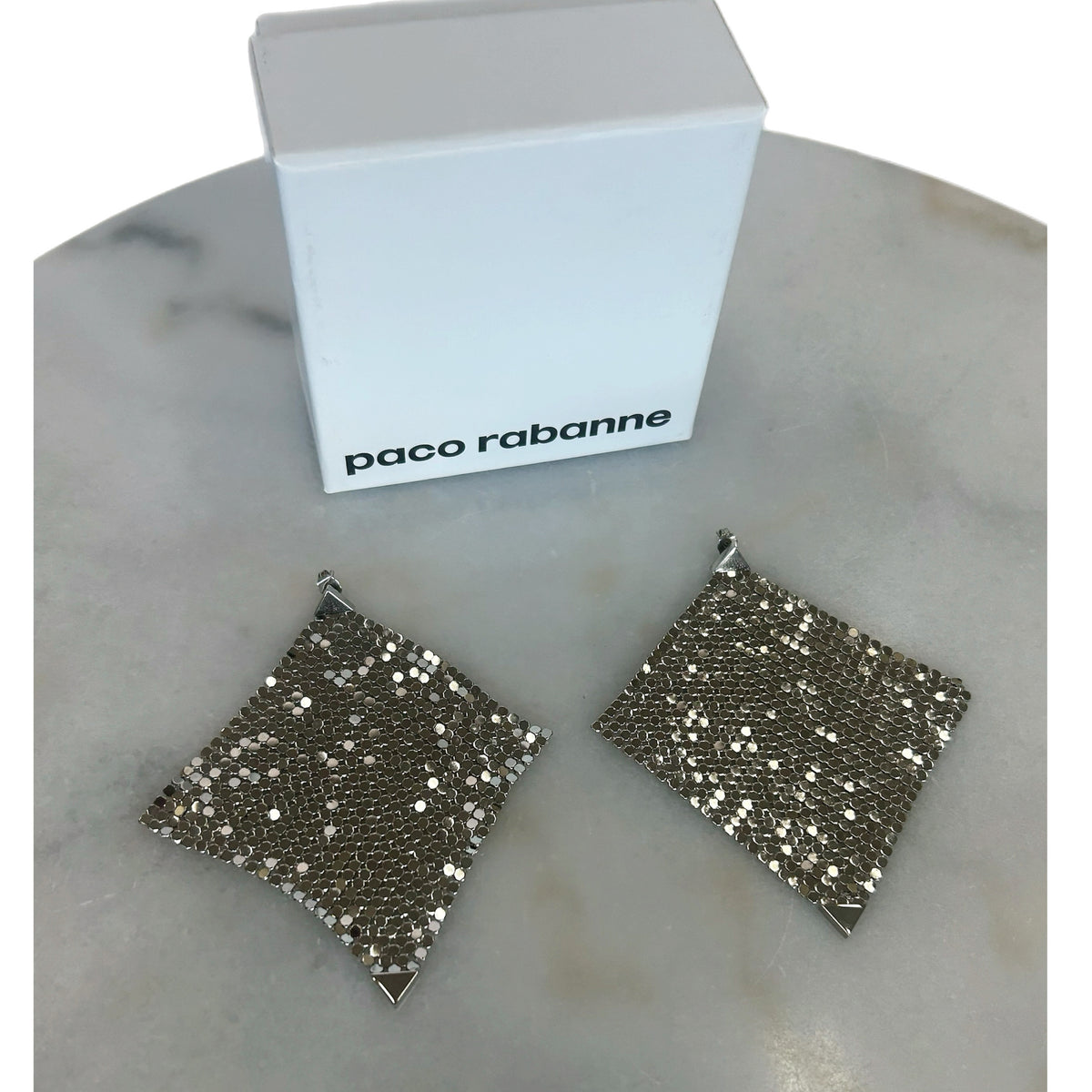 RABANNE - Silver Chainmail Earrings