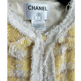 CHANEL - Yellow Tweed Houndstooth Jacket Sz 38