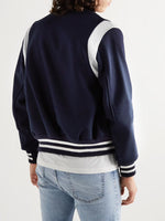 GOLDEN BEAR - Hayes Leather-Panelled Wool-Blend Bomber Jacket