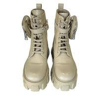 PRADA - Monolith Leather and Re-Nylon Boots with Pouch - EU 37.5