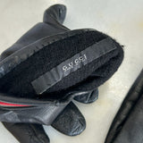GUCCI - Black Leather ‘Web’ Gloves