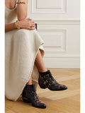 CHLOÉ - Susanna Studded Ankle Boots Black & Gold Sz 35