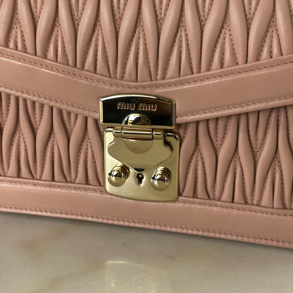 MIU MIU - Confidential Orchid Pink Matelassé Shoulder Bag