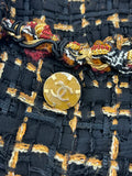 CHANEL - Black & Gold Tweed Jacket Sz 38