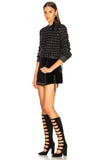 SAINT LAURENT - Kate Black Velvet & Crystal Tassel Bag