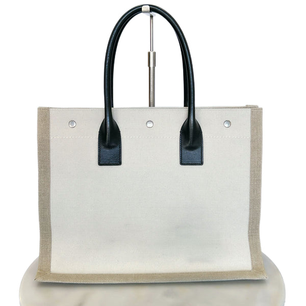 SAINT LAURENT Rive Gauche Tote in Canvas Open Vault Designer Consigners