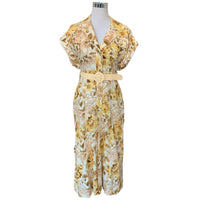 ZIMMERMANN - Rosa Roll Cuff Linen Jumpsuit Sz 1