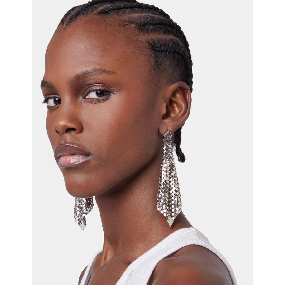 RABANNE - Silver Chainmail Earrings