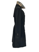 BURBERRY - Black Trench Coat Sz 10-12