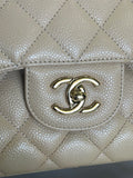 CHANEL - Classic Double Flap Jumbo Bag - Beige Caviar Leather