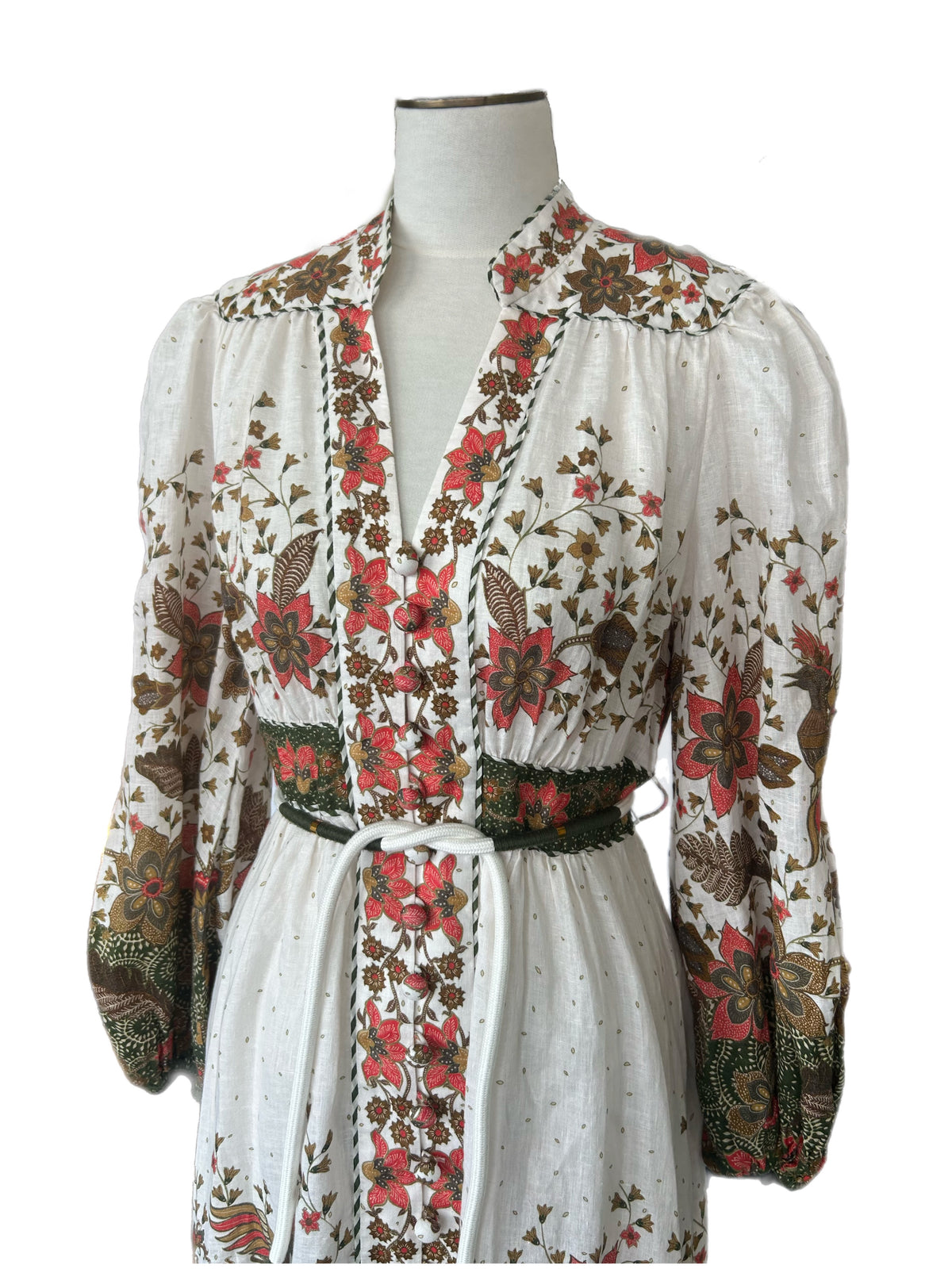 ZIMMERMANN - Empire Batik Floral Linen Dress Sz 3