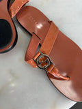 GUCCI - Leather GG Guccissima Coral/ Orange Sandals Sz 37