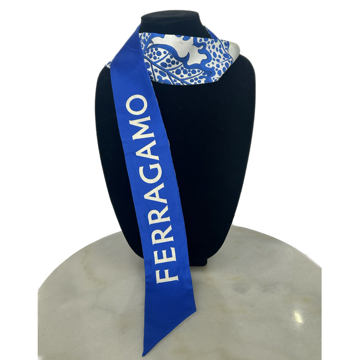 FERRAGAMO - Foliage Print Silk Twill Scarf