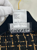 CHANEL - Black & Gold Tweed Jacket Sz 38