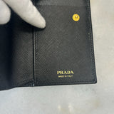 PRADA - Black Saffiano Triangle Wallet