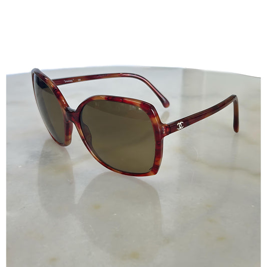 CHANEL - Red Tortoiseshell Sunglasses