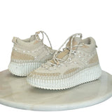 CHLOÉ - Nama Shearling-Lined Suede Sneakers Sz 39