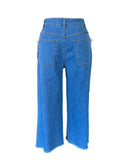 DOLCE & GABBANA - Embellished Cropped Wide Leg Jeans Sz IT 44