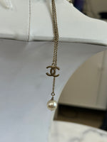 CHANEL - Iridescent Enamel & Pearl CC Long Necklace