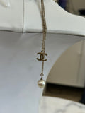 CHANEL - Iridescent Enamel & Pearl CC Long Necklace
