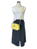 GUCCI - GG Marmont Yellow Quilted Shoulder Bag