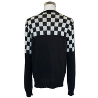 SAINT LAURENT - Black & White Mohair Blend Cardigan Sz L