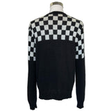 SAINT LAURENT - Black & White Mohair Blend Cardigan Sz L